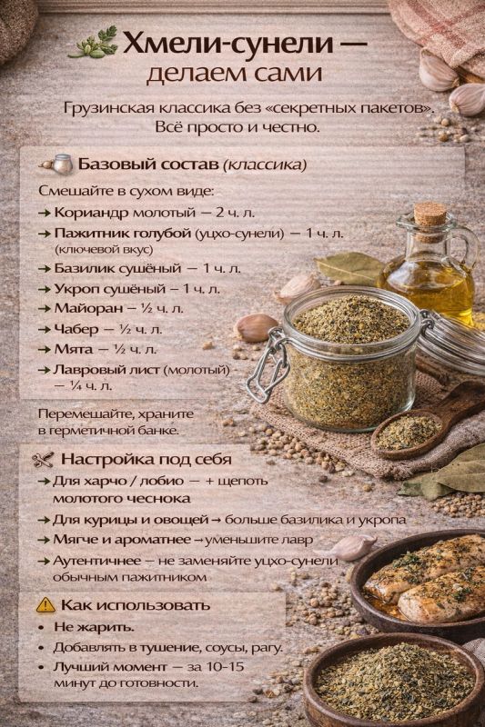 Как приготовить хмели-сунели: грузинская классика на вашей кухне