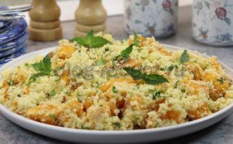 Медовая тыква, запеченная в духовке с кус-кусом