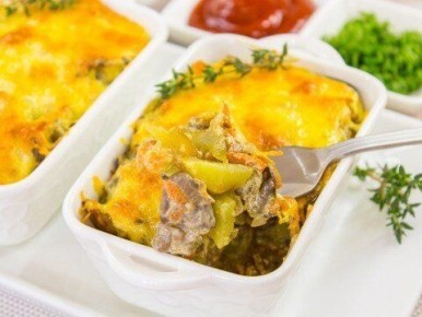 Запеканка с картофелем и печенью