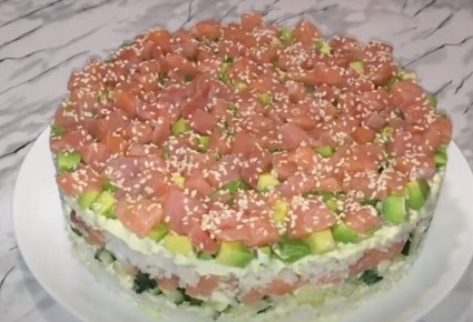 Салат «Биг-суши»: незаменимый атрибут любого торжества