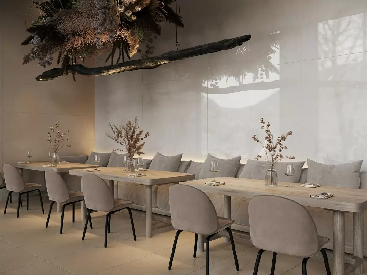 Керамогранит: ключ к созданию акцентных зон в интерьере ресторанов